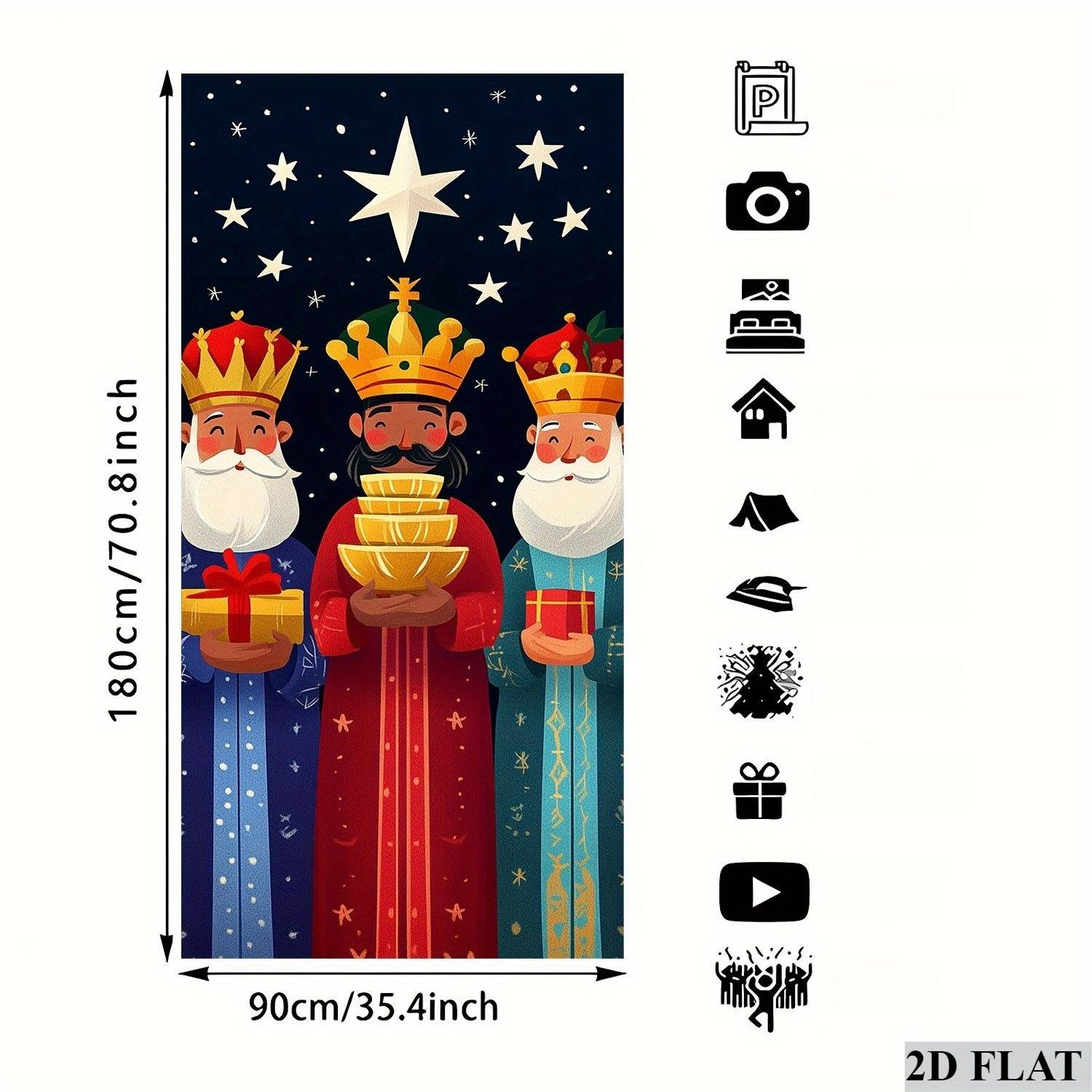 

Spain Three Kings Day Background Festival The Three Wise Men Religion Home Wall Decoration Door Cover The Holy Infant Jesus Gift