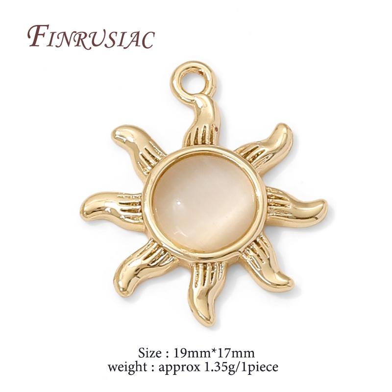 Pendentifs décoratifs plaqués or 18 carats pour boucles d'oreilles, breloques fleurs/soleil/lune pour bijoux, accessoires pour la création de bracelets DIY