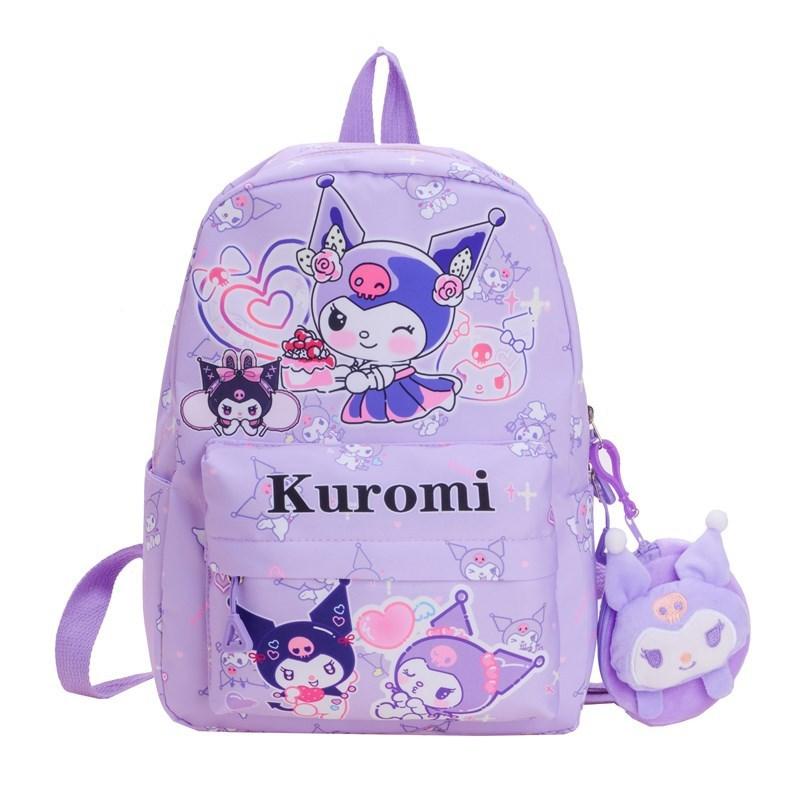 Zainetto per Bambini con Stampa Cartoon Hello Kitty Kuromi in Nylon Traspirante per l'Asilo