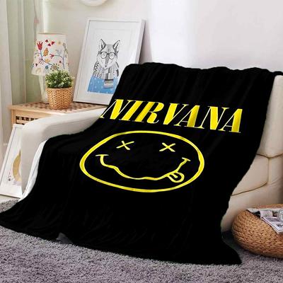 1 Stück Nirvana Smiley Weiche Warme Decke für Zuhause, Büro, Reise, Ganzjahres Gemütliche Bettwäsche Geschenk, Büro Gemütliches Accessoire 1094