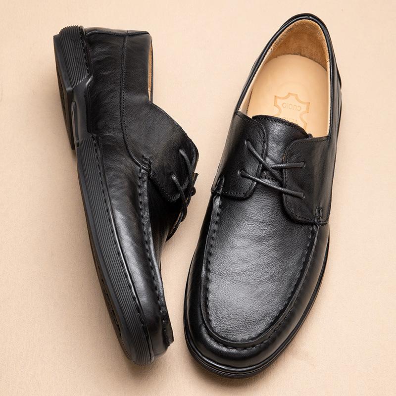 Business Casual Leather Shoes Men'S Summer Business Dress Increase British Style Derby Shoes Suit Wedding Groom