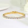 Popular three-claw tennis bracelet women's copper-plated real gold color-preserving high-quality inlaid zircon bracelet