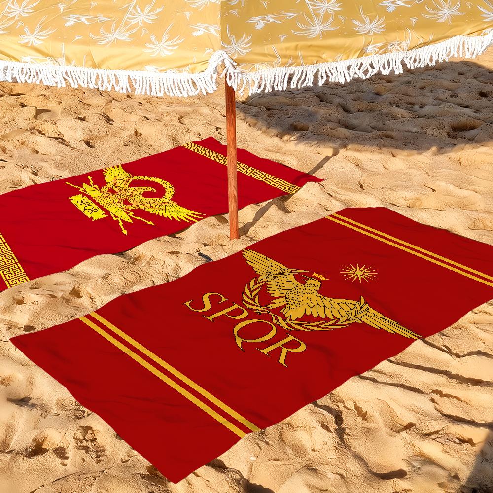 SPQR Aquila dorata ramo d'olivo freccia Asciugamani da spiaggia ad asciugatura rapida sono adatti per piscine campeggio yoga e palestra