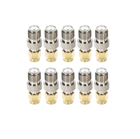 2/10pc Coaxial Adapter SMA Male Turn F-Fe Copper RF Conversion Head Smaj/ Internal Thread Inner Needle Turn F External Thread