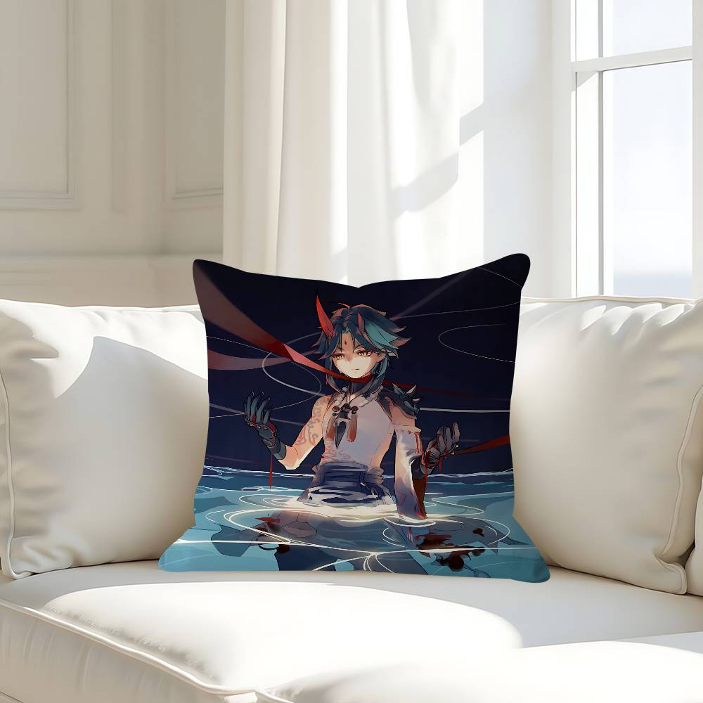 

Genshin Impact Наволочка Сяо Съемная Моющаяся Наволочка для Подушки – Мягкий Лен для Всех Сезонов 16x16Inch