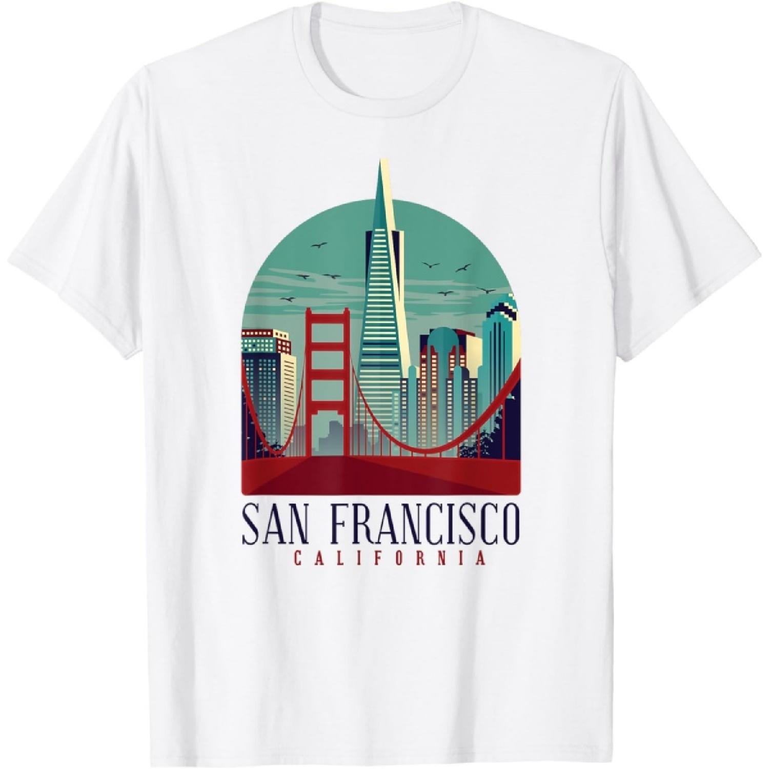 

San Francisco California Golden Gate Bridge Souvenir Gift T-Shirt XXXXXL білий