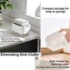 Manual Press Soap Dispenser with Countertop Storage for Dish Soap and Dishwashing Liquid