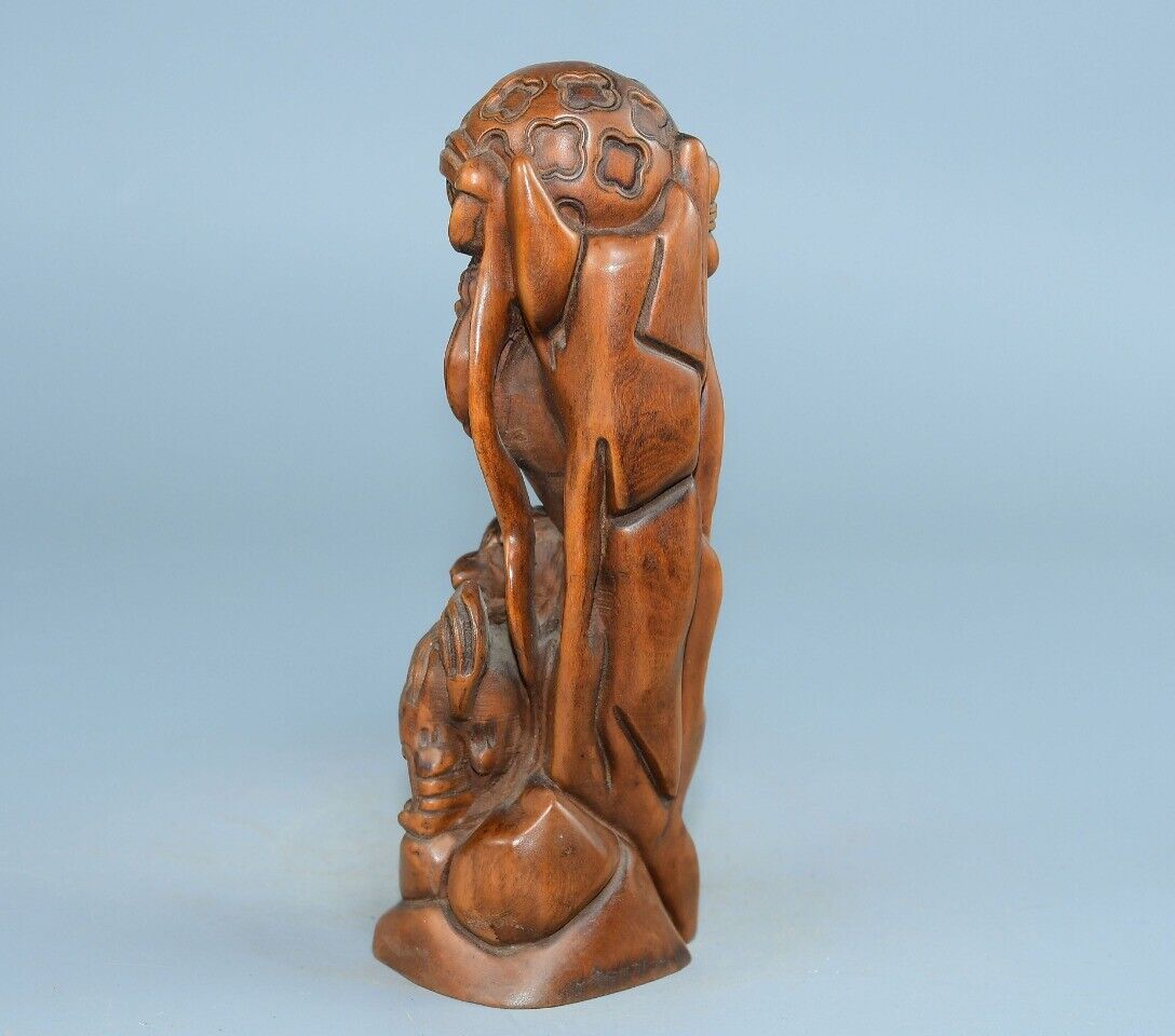 

Китайская антикварная резьба по самшиту Изысканная коллекция статуэток львов Декор CHINA