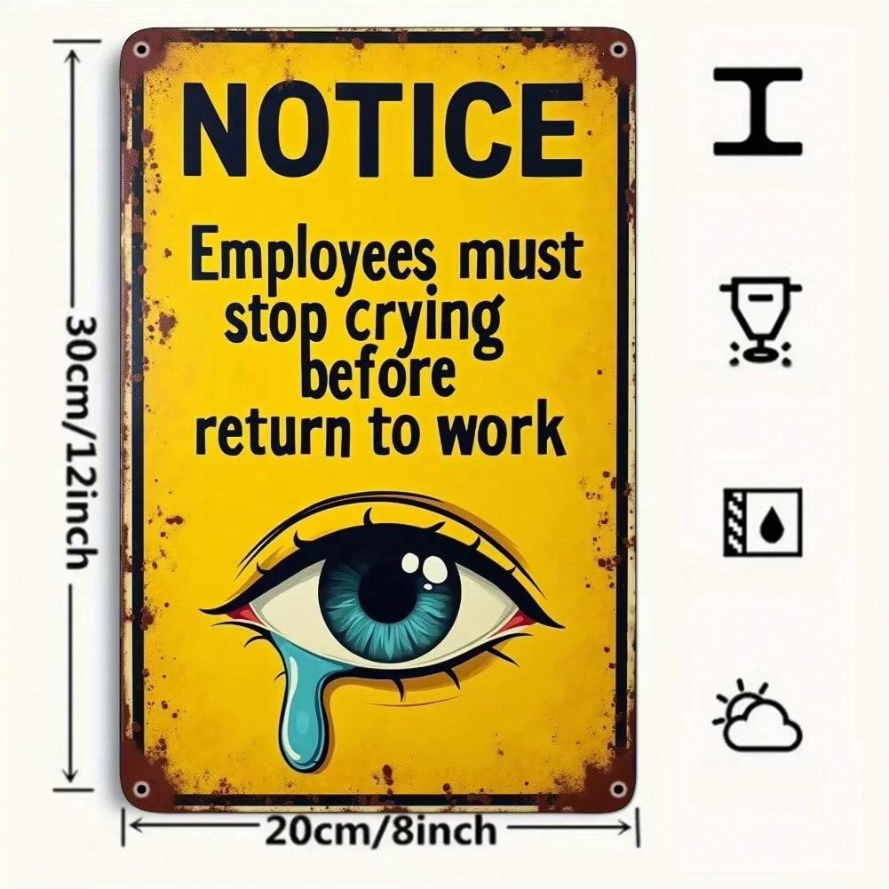 

Vintage Funny Metal Sign Stop Crying Wall Art Home Bar Garage Decor маджента