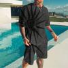 Men's New Animal Printed Breathable Round Neck T-shirt Shorts Set Outdoor Casual Two-piece Set