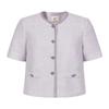 JUZUI Women's Quiet Luxury Tweed Short-Sleeved H-Line Jacket