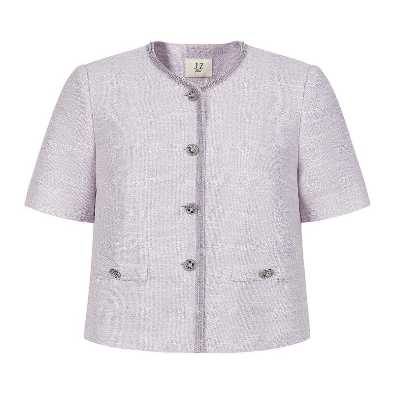 JUZUI Women's Quiet Luxury Tweed Short-Sleeved H-Line Jacket