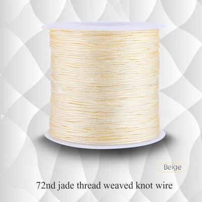 100M x 0.8mm Cordino di Nylon per Nodo Cinese Coda di Topo Macramè Shamballa Filo Stringa Beige