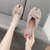 Cool Slippers Women Wear 2025 Summer New Versatile Flat Bottom Internet Celebrity Lazy Shoes Rhinestone Fashion Bag Head Half Slippers