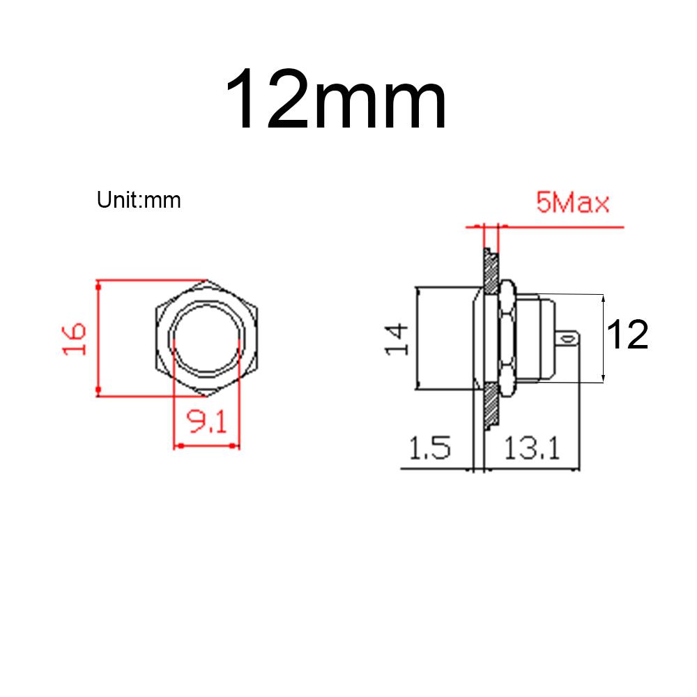 Electric Waterproof Power 12v Led Momentary Mini Push Button Switch Micro Pressure Switches 220v 24v Smart Home 12mm
