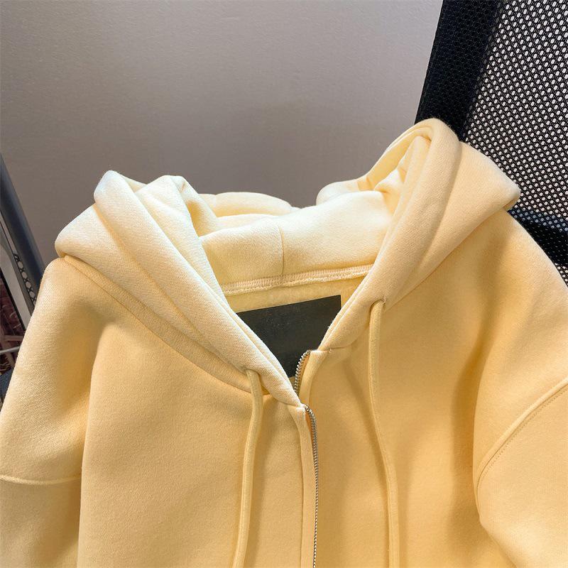Chic Plus Size Fleece-Lined Cardigan - Cozy Solid Color Outerwear for Autumn & Winter 2025