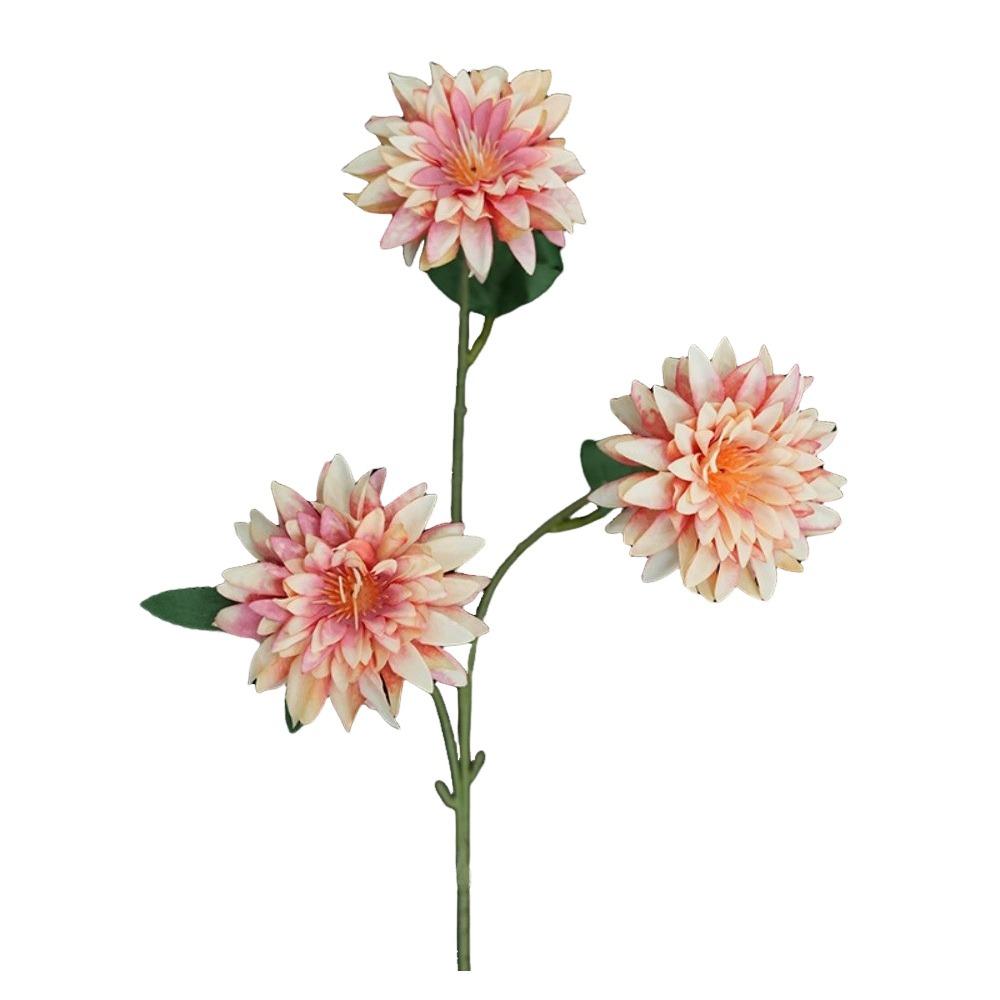 64cm Length Artificial Dahlia Flower 3 Heads Faux Flower New Simulation Flowers  Photography Props