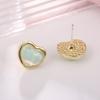 Ladies Heart Stud Earrings Pendant Needle Retro Simple Fashionable and Versatile Jewelry Accessories