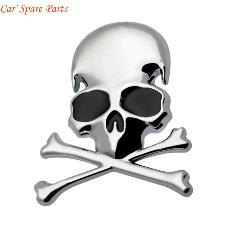 Y4UA Unique Skull & Crossbones Skull Metal Decals Metal Emblems Car Accessories