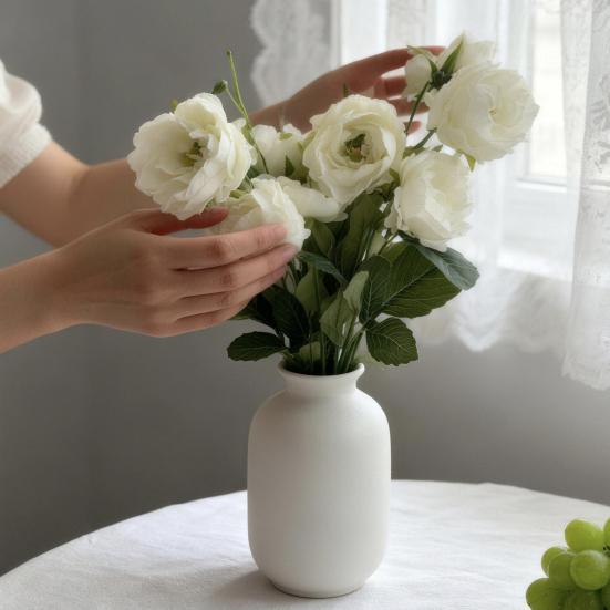 2 Cabezas Flores Artificiales de Peonías Ramas de Peonía Falsas de Seda con Tallo para Ramo de Novia DIY Centros de Mesa de Boda Arreglos Florales