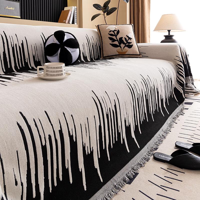 Chenier Sofa Towel, Simple, Modern and High-end One-piece Sofa Blanket, Non-slip and Anti-grab Straight Row Sofa Cover Cloth