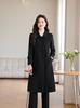 Women's Slim-Fit Gray Wool Trench Coat - High-End, Thickened, Long for Autumn/Winter 2025