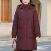 Plus Size XL-4XL Middle Age Woman Long Coats Winter Parkas Hooded Casual Thick Warm Overcoat Women's Jackets