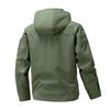 Men's Windproof Hiking Jacket with Hood Long Sleeve Zip Front Outdoor Coat for and Hiking