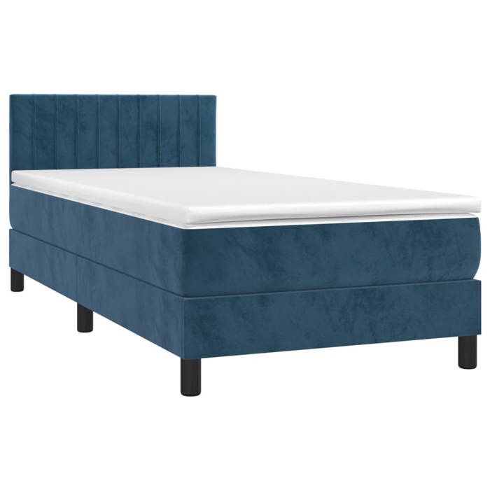 Maison Exclusive - Sommier à lattes de lit avec matelas LED Bleu foncé 100x200 cm