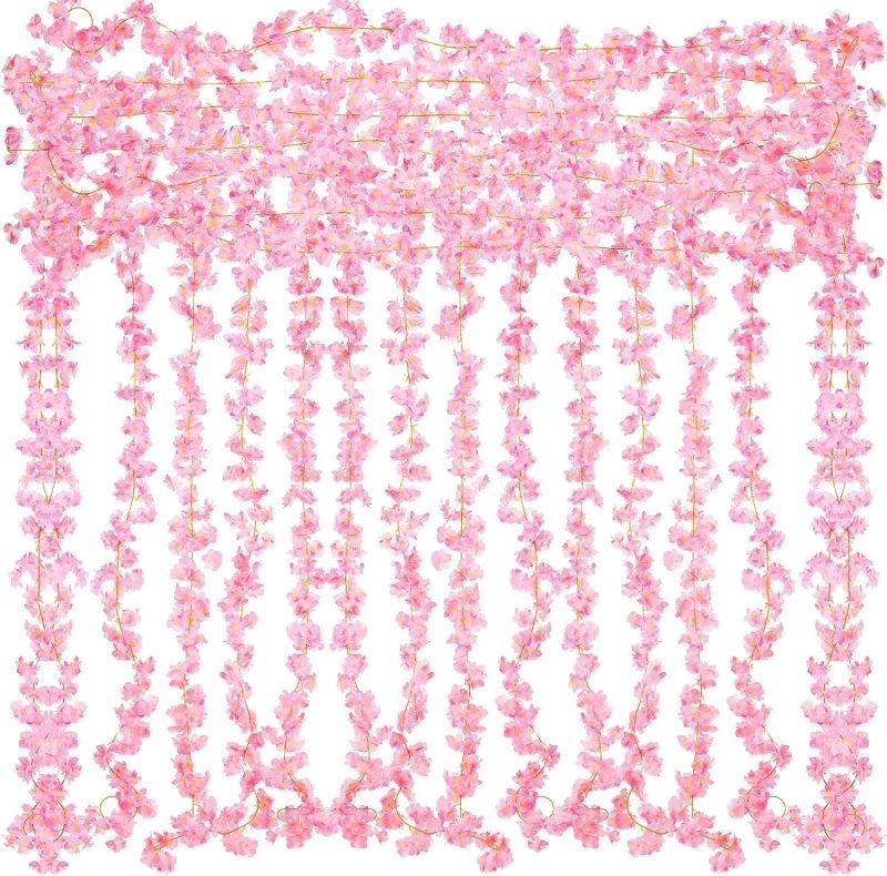 

180CM Artificial Sakura Flowers Vine Wedding Garden Rose Arch Home Room Decora Valentine s Day Bridal Fake Silk Scrapbook Plants 1 PC глибокий рожевий колір