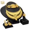 24K Gold Plated Arab Women's Bridal Necklace Earrings Ring Bracelet Indian Women's Jewelry Set 2026