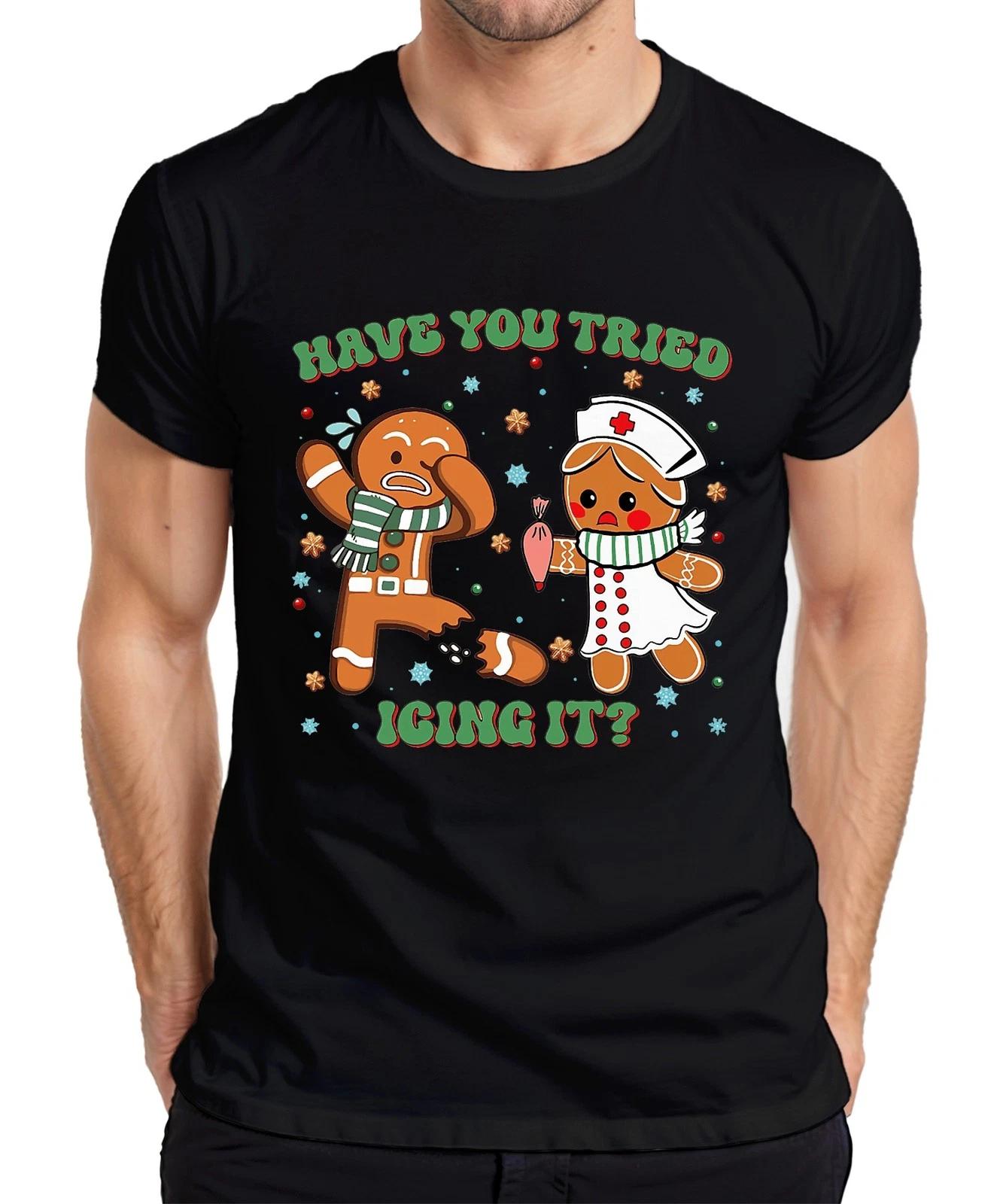 Christmas Gingerbread Nurse Cookie Have You Tried Icing It Herren T-Shirt XXXXL