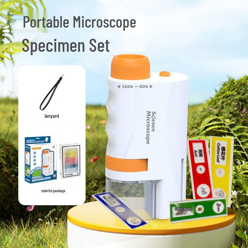 Kids' Portable Microscope Kit: Science Education Toy for Primary School Experiments