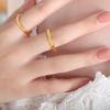 Hong Kong Retro Bamboo Titanium Steel 18K Gold Non-Fading Ring – Versatile Women's Summer Jewelry.