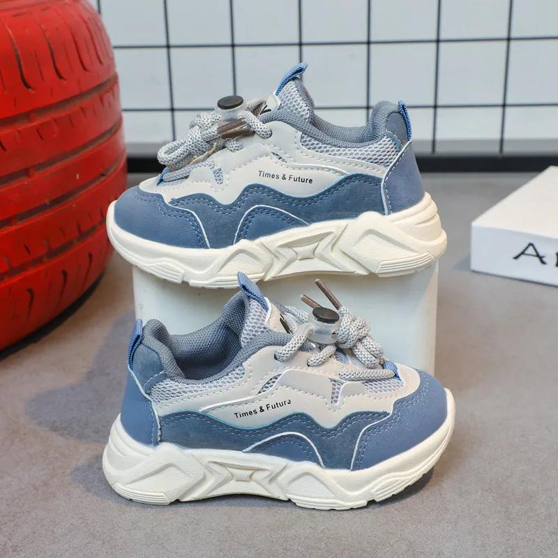 

Модная детская спортивная обувь для мальчиков девочек унисекс детские кроссовки для бега дышащая сетка классическая шнуровка горячая распродажа повседневная обувь новая 21 синий