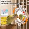 Colorful Ball Parrot Mirror Wear-Resisting Spinning Puzzle Bird Mirror Perch Bite Resistant Bird Cage Decor