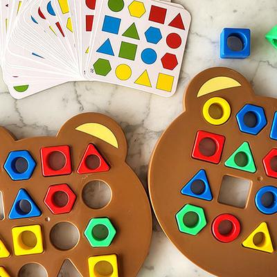 Children Puzzles Geometric Shape Quick Matching Boardpuzzles Learning Games Toy