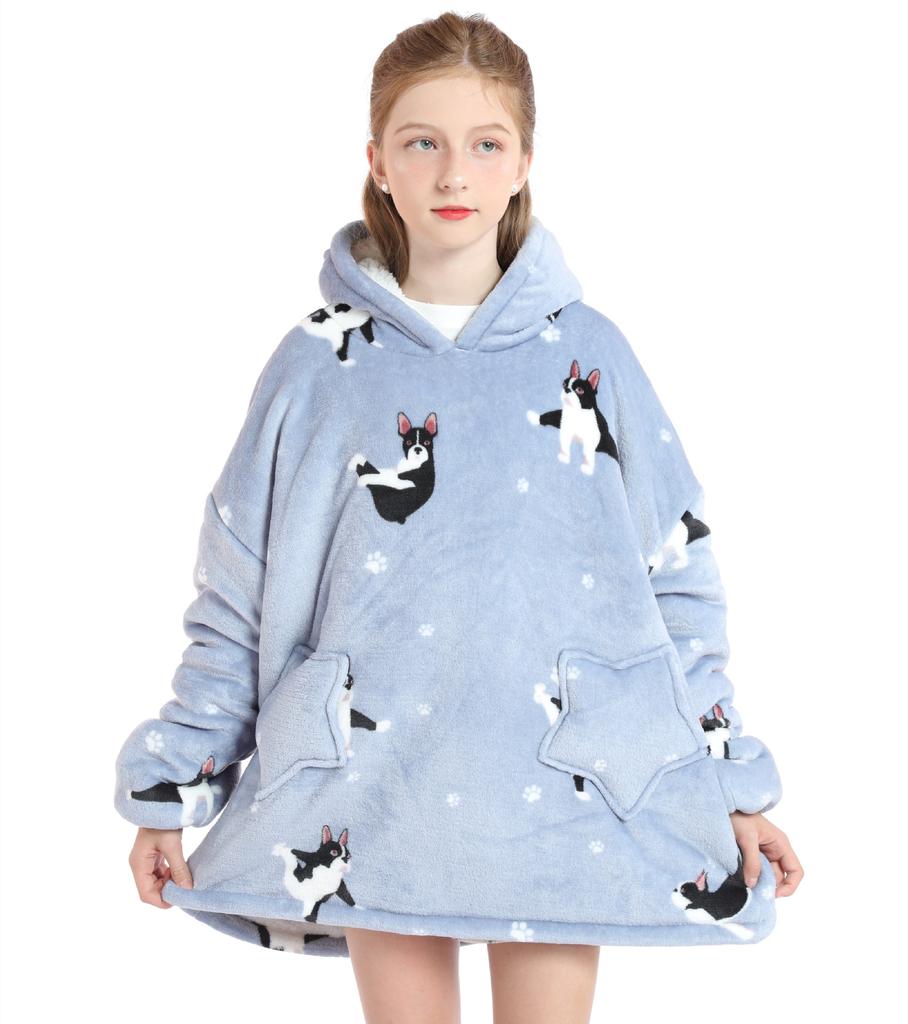 Autumn and Winter Sports and Leisure Warm TV Blanket Senior Children's Plush Comfortable Soft Bathrobe Warm Fluffy Robe