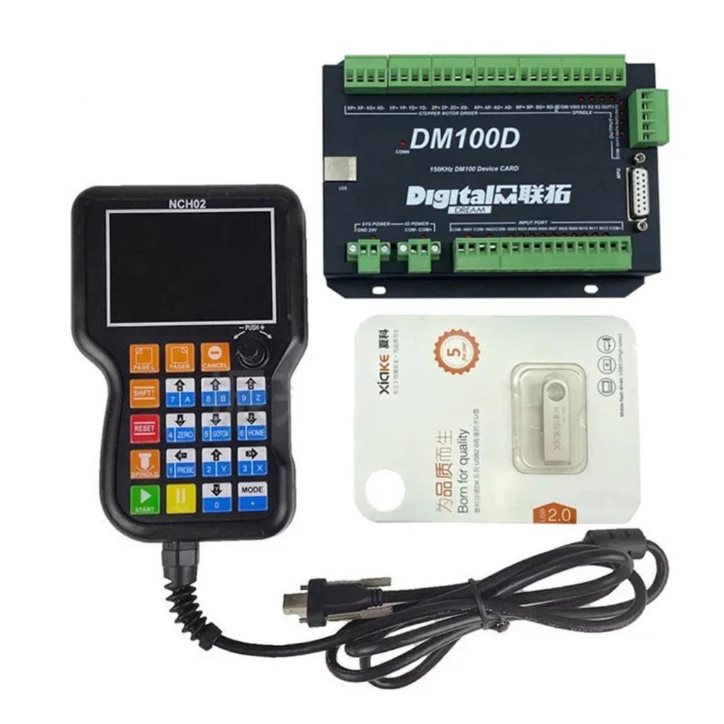 NCH02 CNC Handle Motion Controller mach3 3/4/5axis 125 KHz Pulse U-disk Read G-CODE CNC engraving machine motion control system