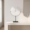 Marble Disc Sculpture with Stand Minimalist Decorative Accent for Bookshelf