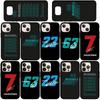 Phone Case for Samsung Galaxy S25 S23 S22 S24 Ultra FE A05 A06 A15 A16 A36 A37 A35 A54 A55 A56 A57 A25 A26 A53 A17 No63 F1 Number Funda No 63 23 Cover