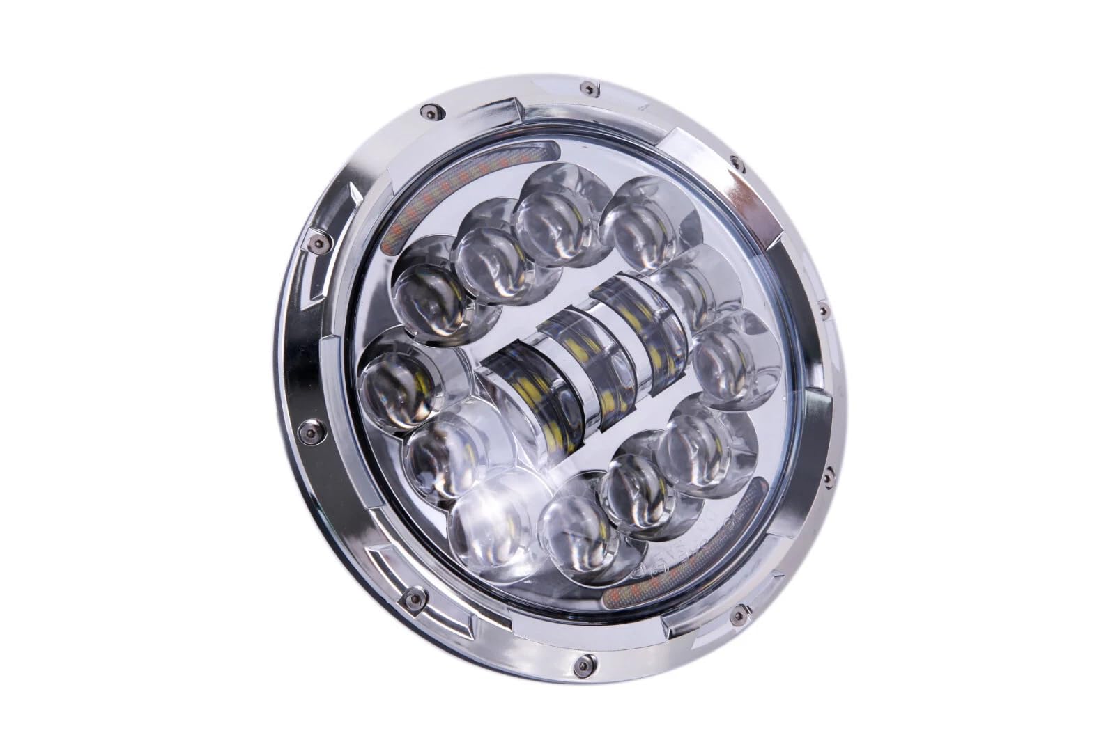 Largoods Motorcycle LED Headlight 7 Inch Daylight Function Hi/Lo Switching One Size серебряный