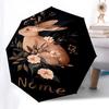 1pc Rabbit Flowers custom umbrella Automatic Open/Close, 8-Rib Durable Frame Customizable Name/Text, Portable & Stylish for , 1048L