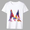 Men's All-match T-shirt Printing 26 English Alphabet Paint Series O-neck Casual Commuting Comfortable Men's Slim Simple Soft Top