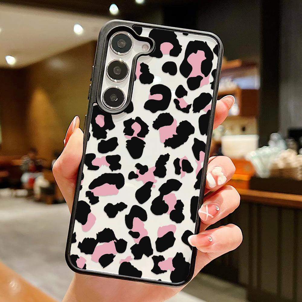 

INS Leopard Print Phone Case For Samsung A6 G A16 A A4 A36 A17 A07 A1 S24 FE S2 S26 Ultra S23 Matte Hard Shockproof Cover Galaxy S25