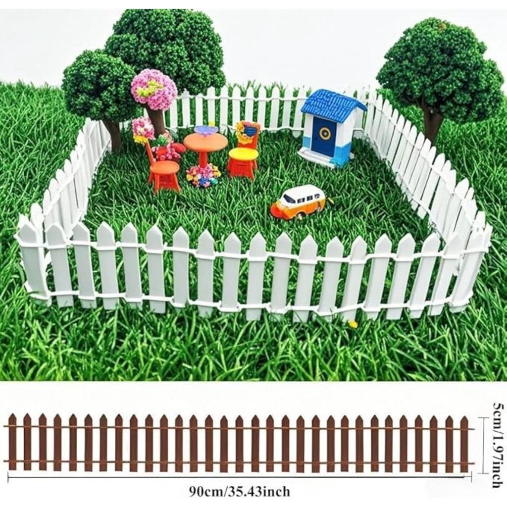 Miniaturní vílí zahradní plot Doplňky do zahrady víla Venkovní dřevěný laťkový plot DIY dekorace do květináče DIY dekorace dřevěný laťkový plot Domeček pro panenky