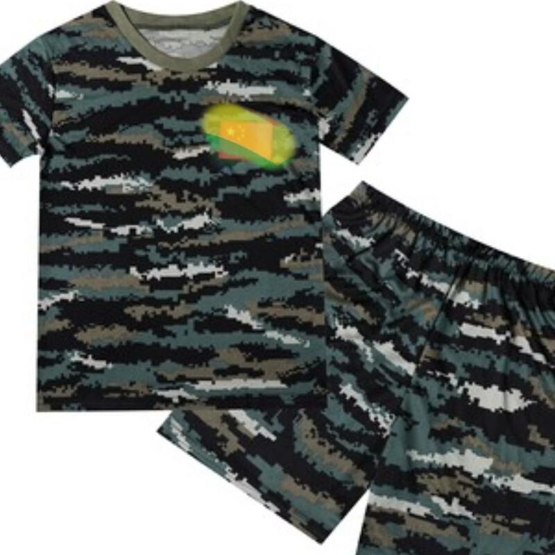 Kinder Schnelltrocknendes Camouflage Kurzarm Set