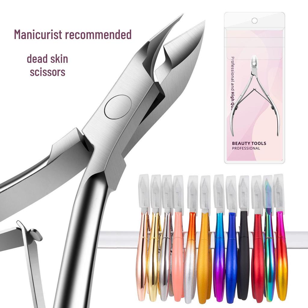 D501 Stainless Steel Cuticle Nipper & Hangnail Remover Set - Gray Manicure Tool