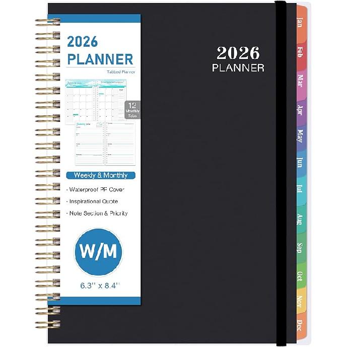 2026 Planner - JAN. 2026 -DEC. 2026, 2026 Daily Weekly and Monthly Planner, 6.3   x 8.4  , calendar planner 2026 with Transparent PP Cover, Colorful 2026 planner