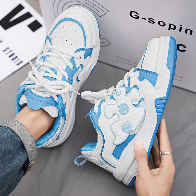 new breathable non-slip board shoes male students niche design to increase thick soled bread shoes Hong Kong fashion shoes